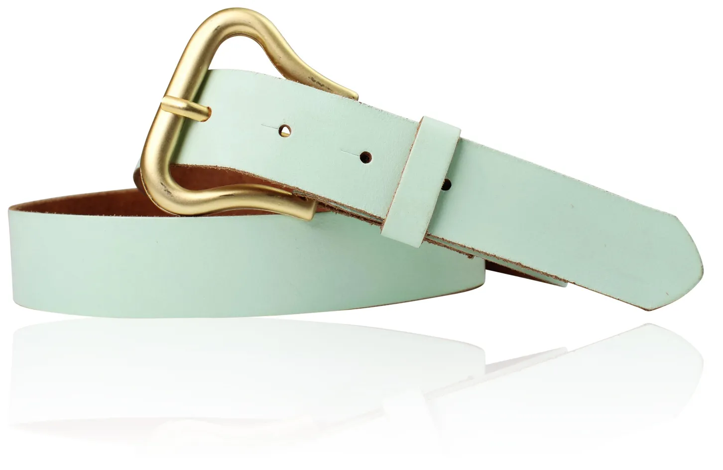 CHARLIZE Designergürtel mit formschöner Gürtelschnalle in mattgold, 3 cm