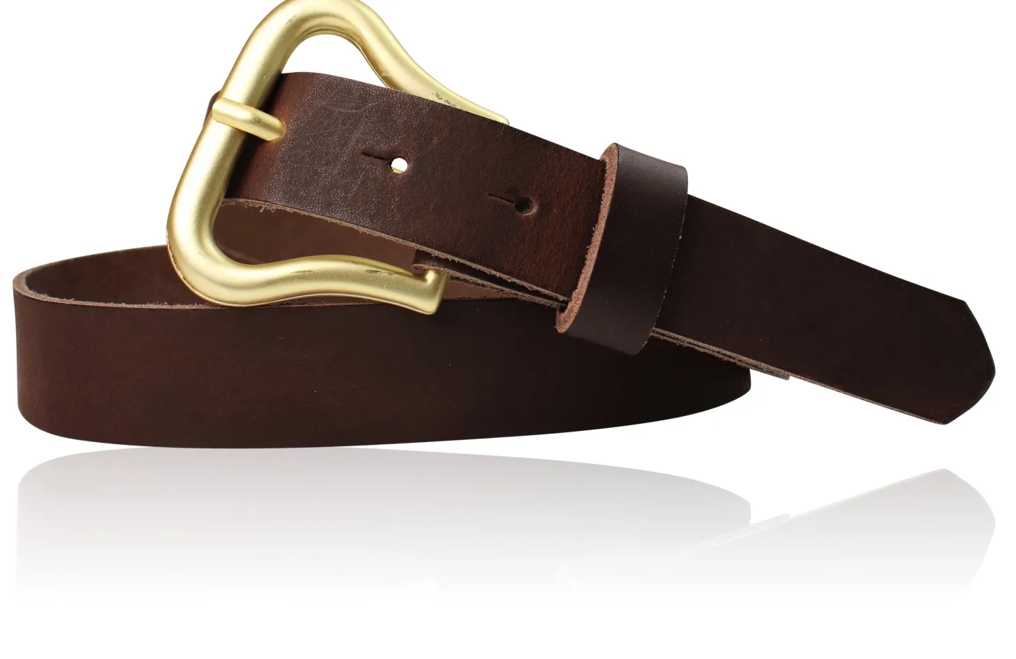 CHARLIZE Designergürtel mit formschöner Gürtelschnalle in mattgold, 3 cm