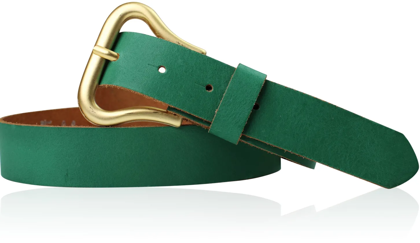 CHARLIZE Designergürtel mit formschöner Gürtelschnalle in mattgold, 3 cm