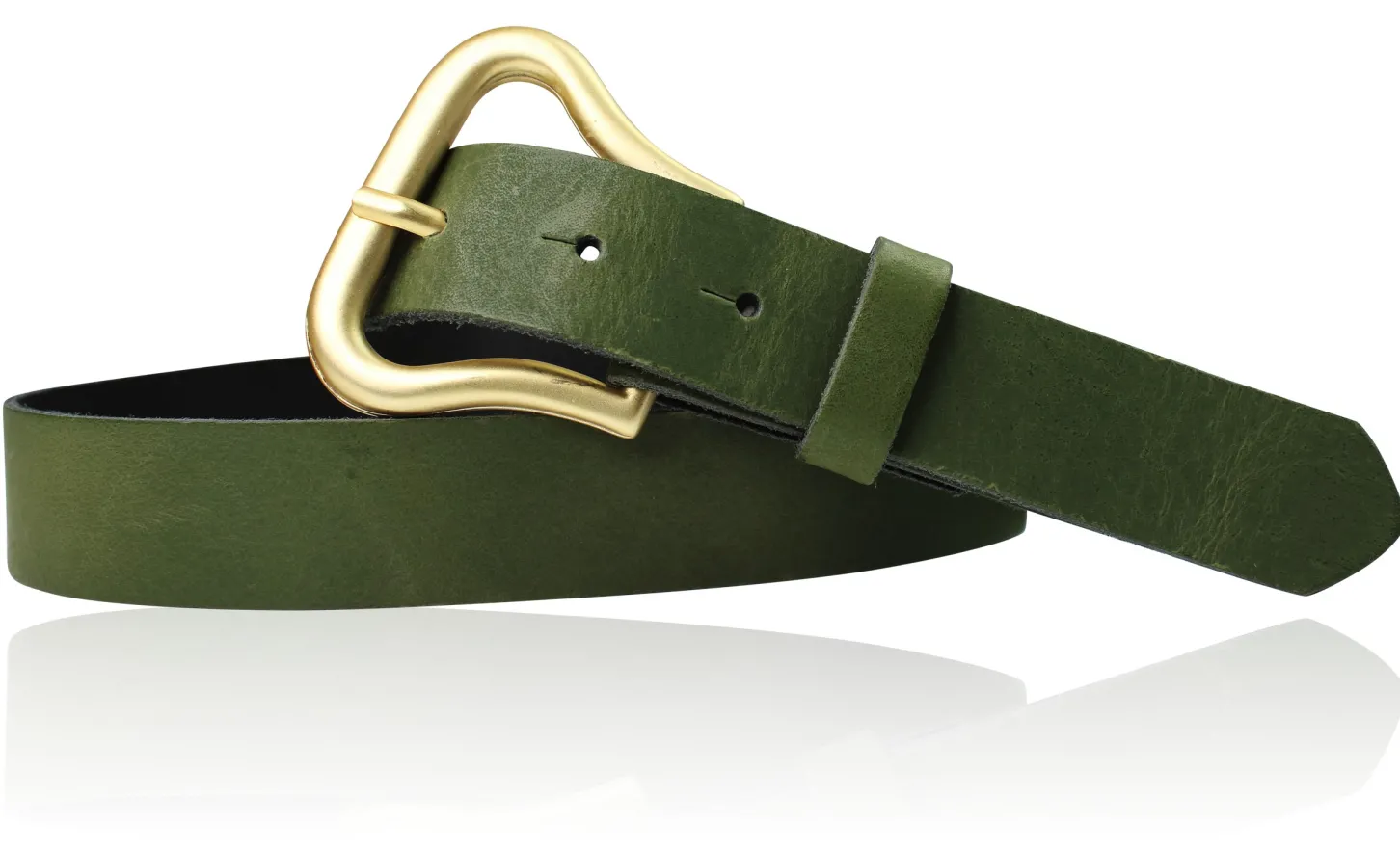 CHARLIZE Designergürtel mit formschöner Gürtelschnalle in mattgold, 3 cm