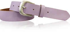 CLEO: modischer Damen Ledergürtel 3,5 cm, süße Gürtelschnalle in altsilber, echt Leder