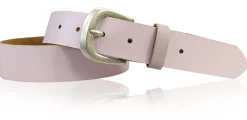 CLEO: modischer Damen Ledergürtel 3,5 cm, süße Gürtelschnalle in altsilber, echt Leder