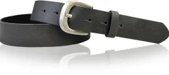 CLEO: modischer Damen Ledergürtel 3,5 cm, süße Gürtelschnalle in altsilber, echt Leder