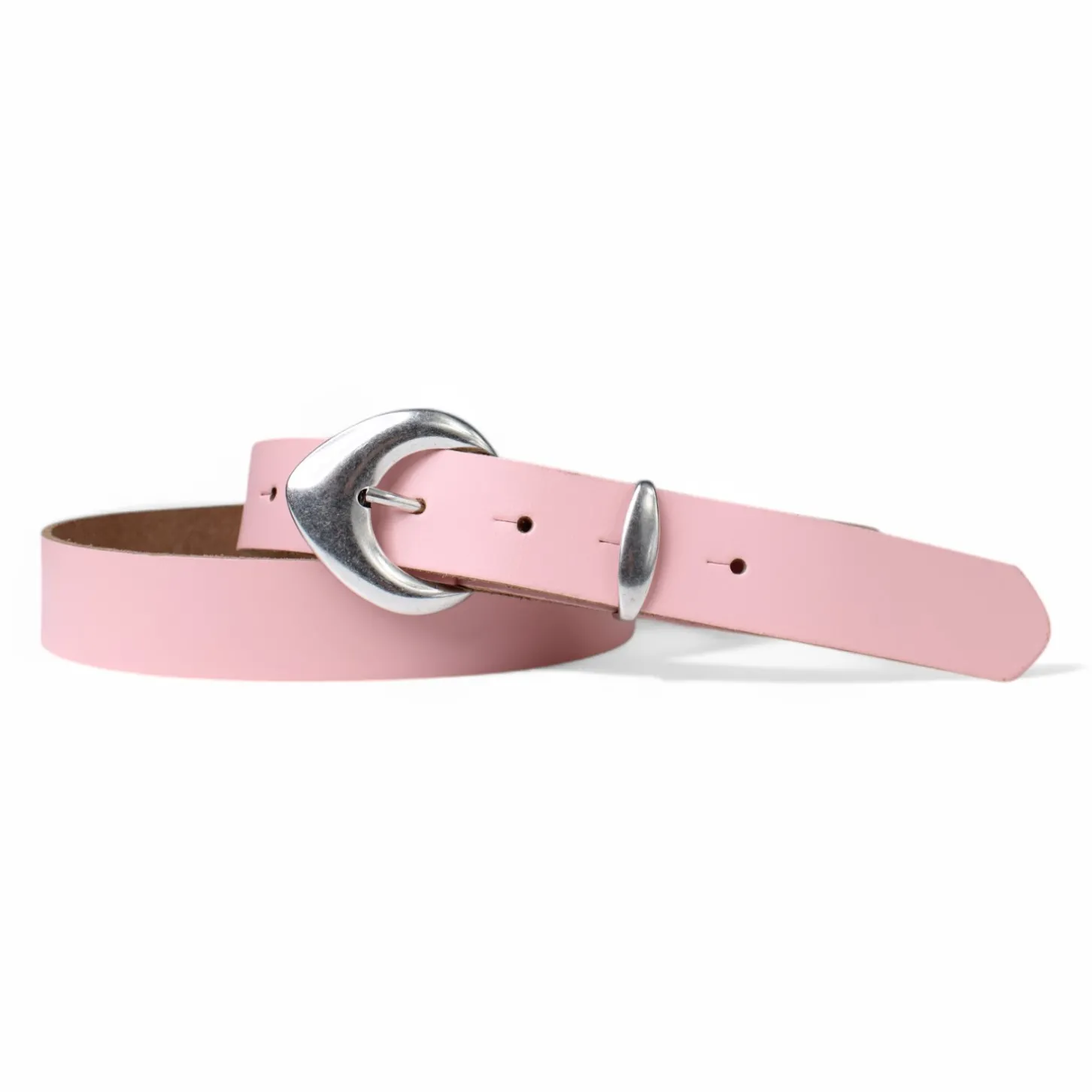 3 cm Damen Ledergürtel mit passender Schlaufe in mattsilber