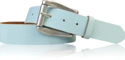 COLMAR: Damen Ledergürtel 4 cm mit Rollschnalle in altsilbern, echt Ledergürtel