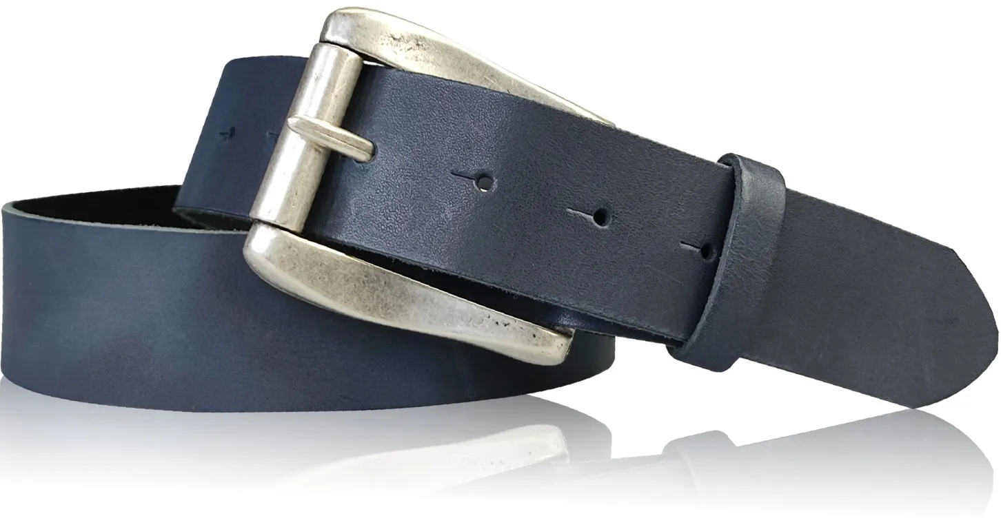 COLMAR: Damen Ledergürtel 4 cm mit Rollschnalle in altsilbern, echt Ledergürtel