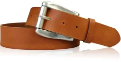 COLMAR: Damen Ledergürtel 4 cm mit Rollschnalle in altsilbern, echt Ledergürtel
