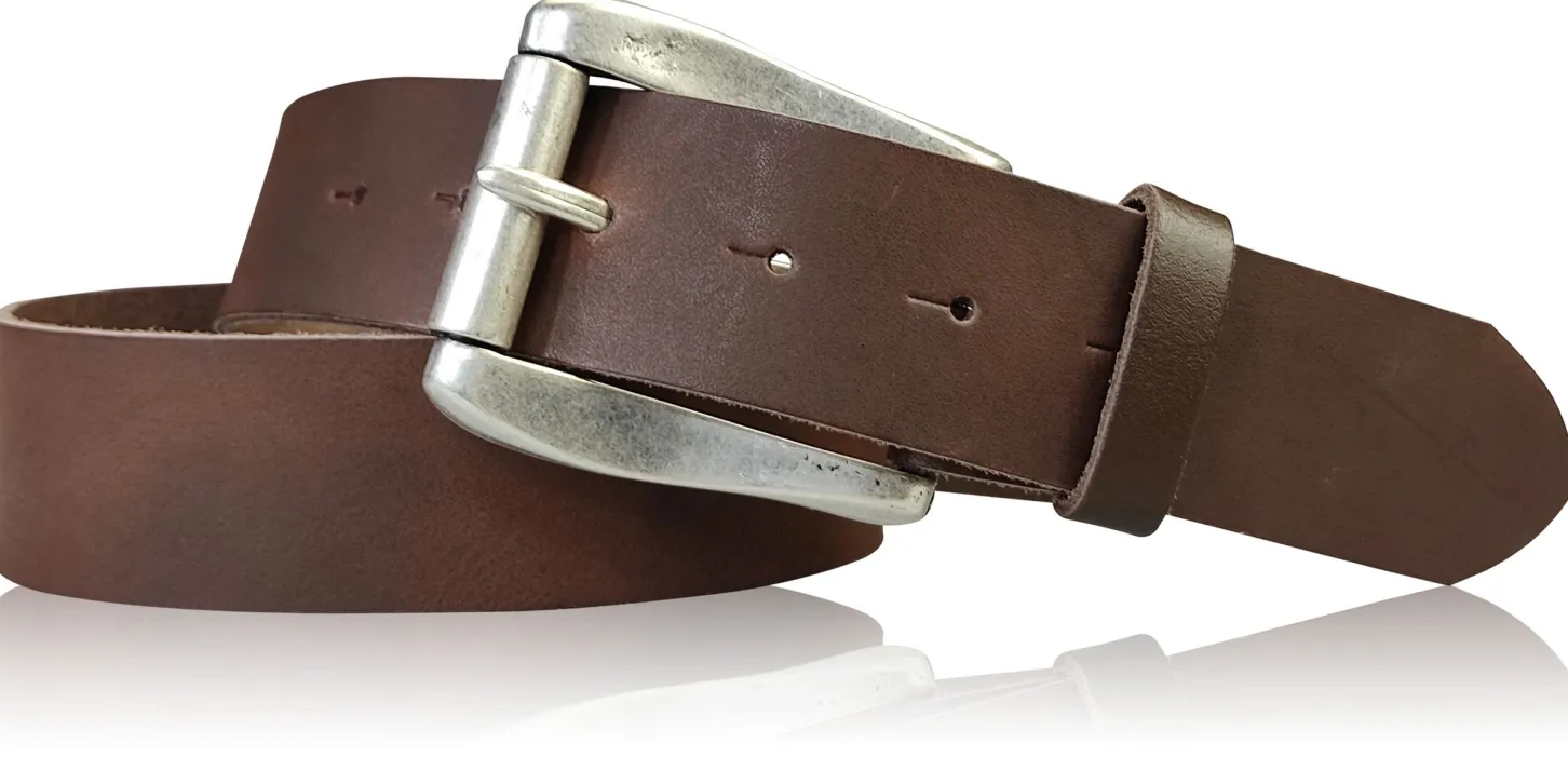 COLMAR: Damen Ledergürtel 4 cm mit Rollschnalle in altsilbern, echt Ledergürtel