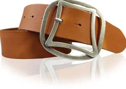CONNY breiter Taillengürtel 4,7 cm mit cooler Retro Gürtelschnalle, echt Leder