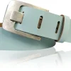 Damen Ledergürtel 4 cm, Gürtelschnalle breiter Dorn