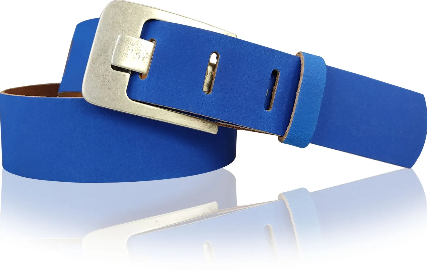 Damen Ledergürtel 4 cm, Gürtelschnalle breiter Dorn