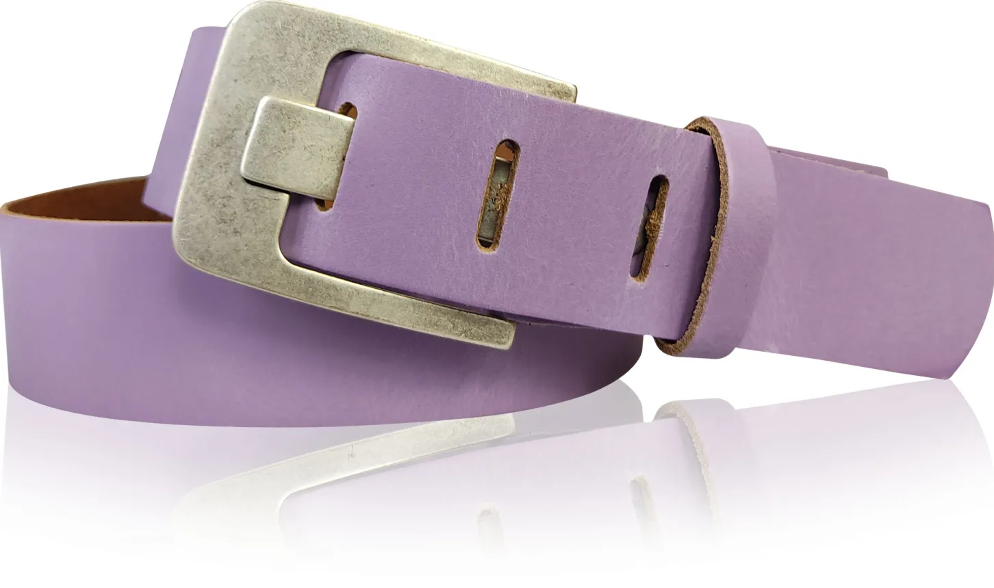 Damen Ledergürtel 4 cm, Gürtelschnalle breiter Dorn