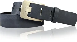 Damen Ledergürtel 4 cm, Gürtelschnalle breiter Dorn