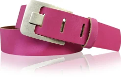 Damen Ledergürtel 4 cm, Gürtelschnalle breiter Dorn