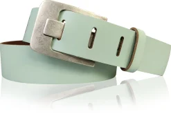 Damen Ledergürtel 4 cm, Gürtelschnalle breiter Dorn