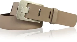 Damen Ledergürtel 4 cm, Gürtelschnalle breiter Dorn
