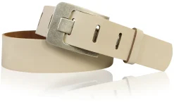 Damen Ledergürtel 4 cm, Gürtelschnalle breiter Dorn