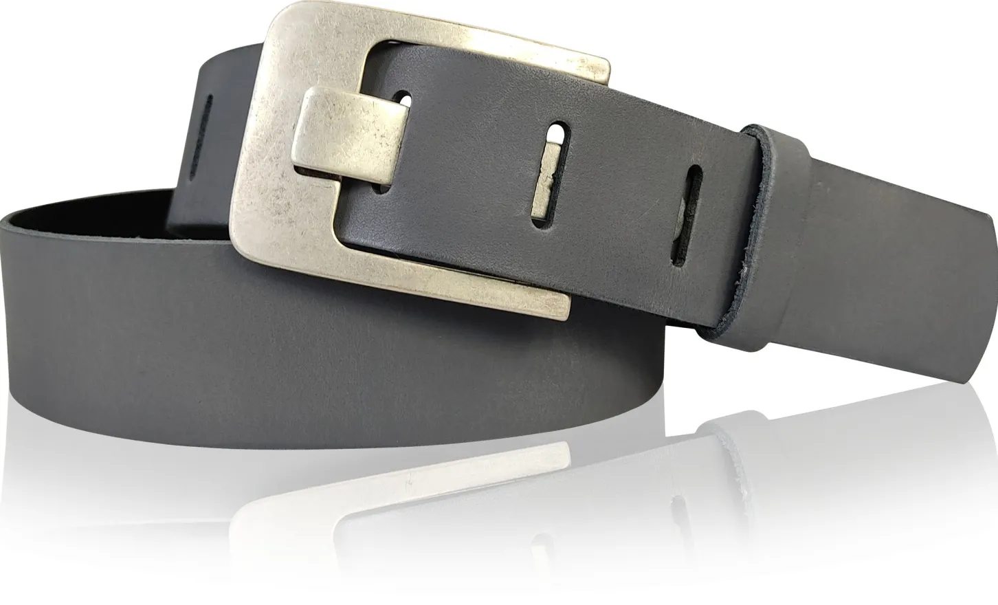 Damen Ledergürtel 4 cm, Gürtelschnalle breiter Dorn