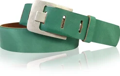 Damen Ledergürtel 4 cm, Gürtelschnalle breiter Dorn