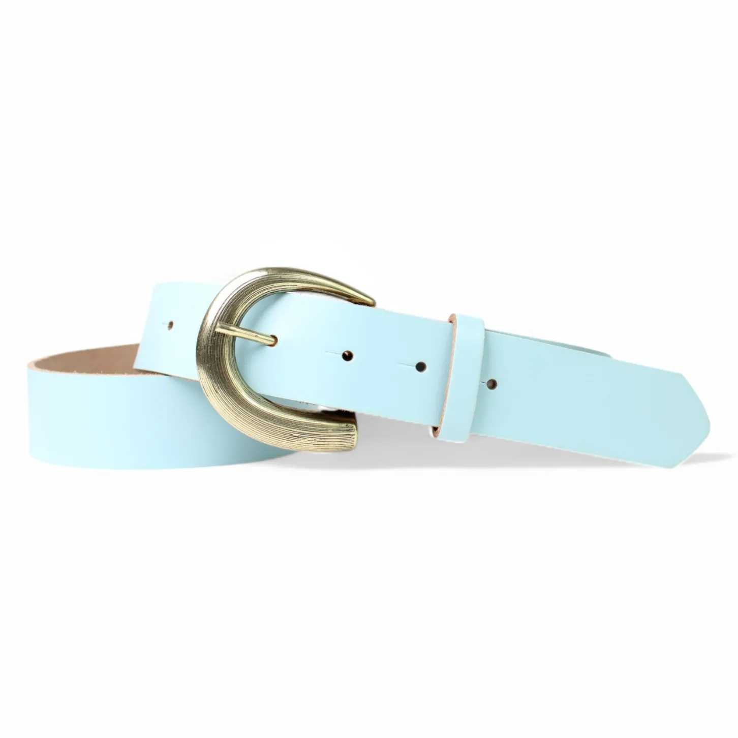 Damen Ledergürtel 3,5 cm, messingfarbene Schnalle, viele Farben