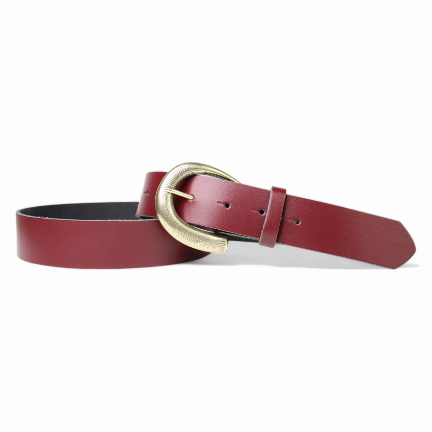 Damen Ledergürtel 3,5 cm, messingfarbene Schnalle, viele Farben