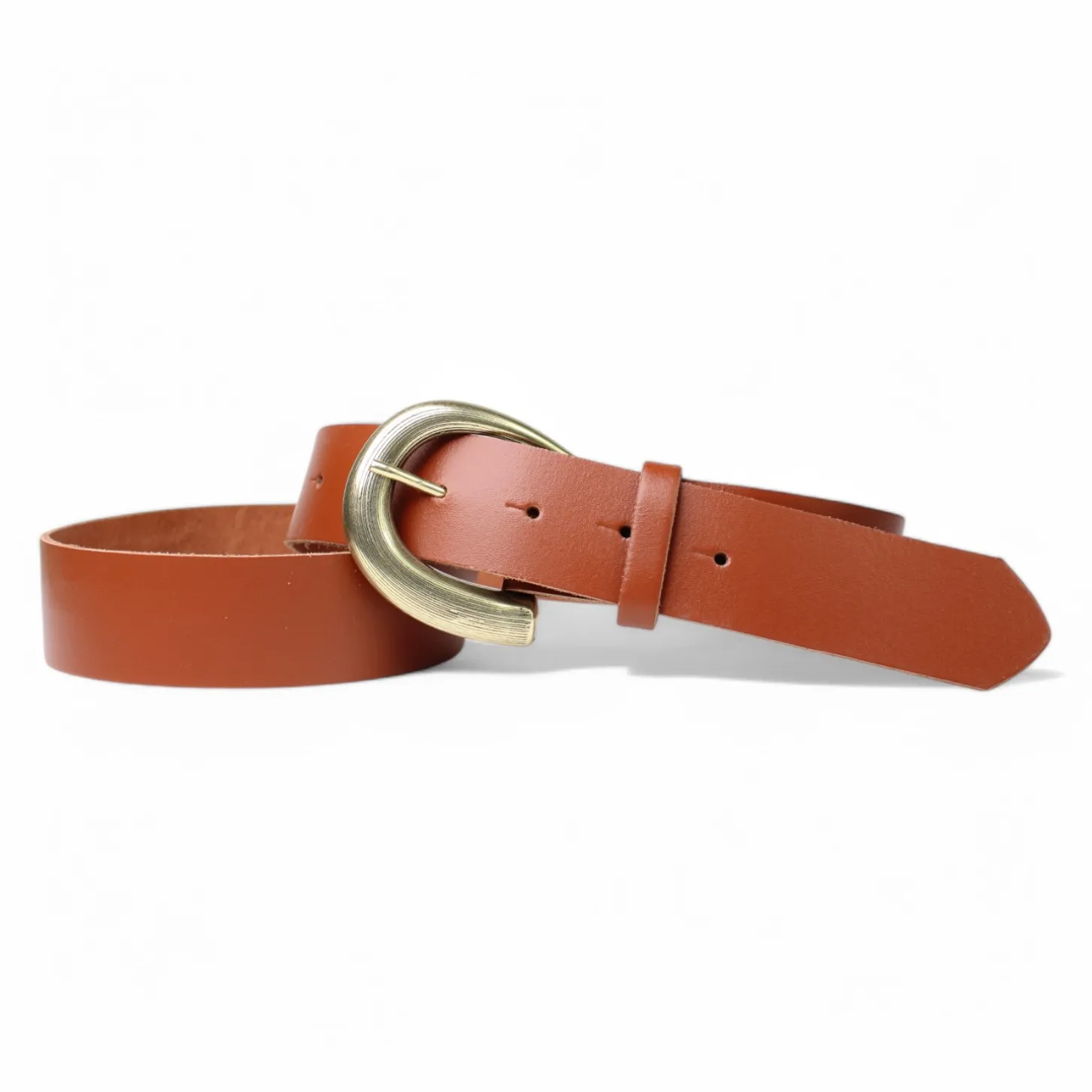 Damen Ledergürtel 3,5 cm, messingfarbene Schnalle, viele Farben