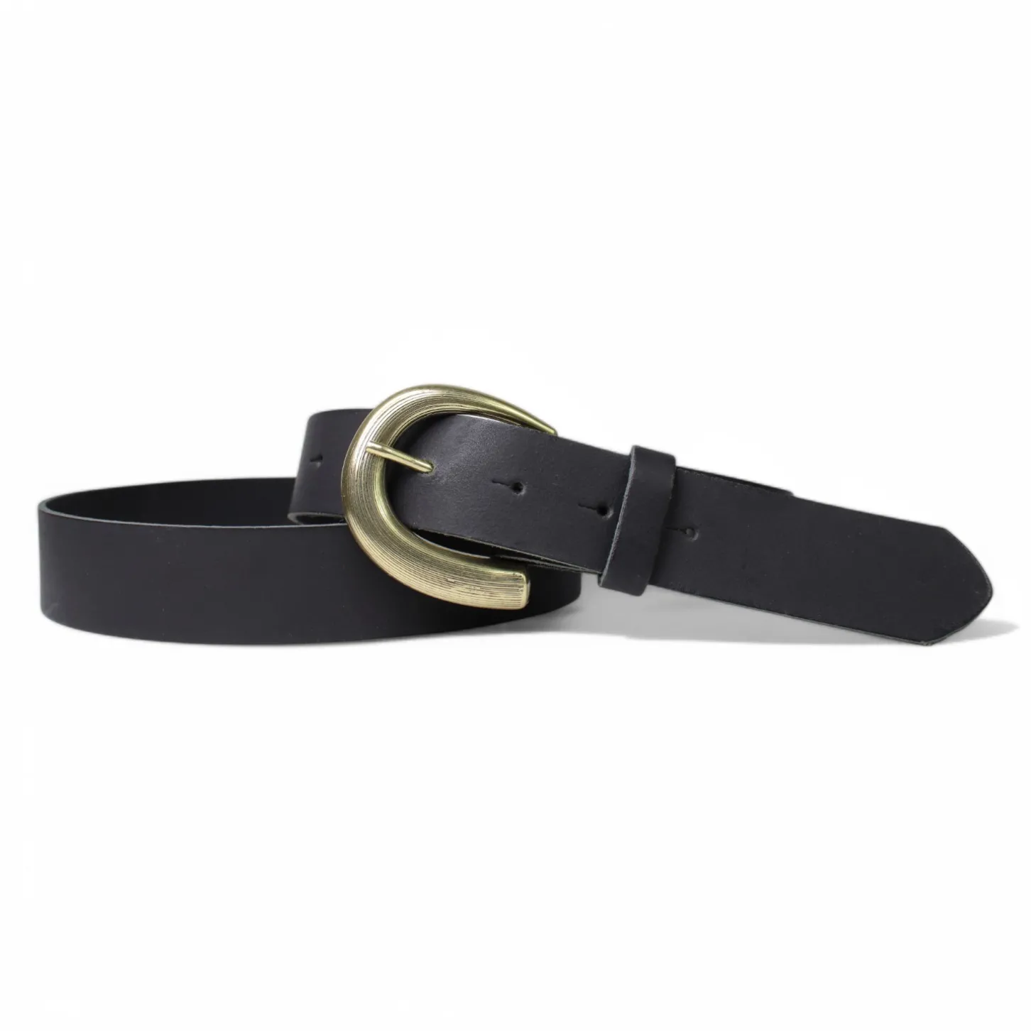 Damen Ledergürtel 3,5 cm, messingfarbene Schnalle, viele Farben