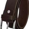 DER ALLROUNDER Ledergürtel, 3,8 cm breit, silberne Gürtelschnalle, + extra Edelstahlschraube, kürzbar, Gürtelschnalle wechselbar