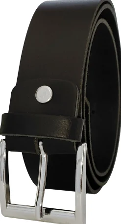 DER ALLROUNDER Ledergürtel, 3,8 cm breit, silberne Gürtelschnalle, + extra Edelstahlschraube, kürzbar, Gürtelschnalle wechselbar