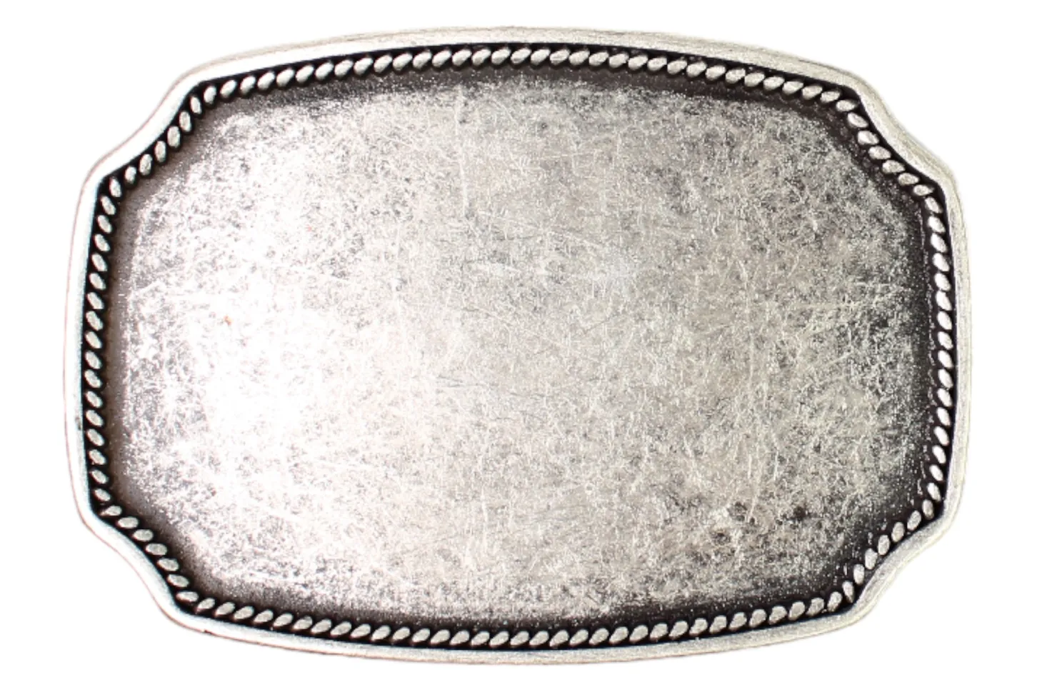 Eckige Gürtelschnalle 4 cm für Damen altsilber