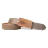 Edeltracht®  hochwertiger Landhaus-Gürtel mit Nussbaumholz Gürtelschnalle, Wildsau, 4 cm