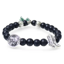 elastisches Armband, Natursteinperlen, Cowboy Schuhe, Pferdezierteil