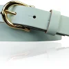ELENA 2: schmaler Damen Ledergürtel 2,2 cm mit vergoldeter Hufeisen Gürtelschnalle, günstiger Ledergürtel