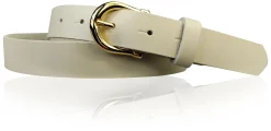 ELENA 2: schmaler Damen Ledergürtel 2,2 cm mit vergoldeter Hufeisen Gürtelschnalle, günstiger Ledergürtel
