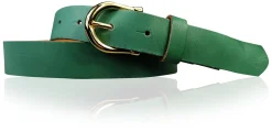 ELENA 2: schmaler Damen Ledergürtel 2,2 cm mit vergoldeter Hufeisen Gürtelschnalle, günstiger Ledergürtel