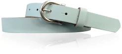 ELENA: schmaler Damen Ledergürtel zirka 2,2 cm mit silberner Hufeisen Gürtelschnalle, günstiger Ledergürtel