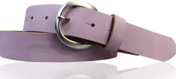 EMMIE: Damen Ledergürtel 3 cm mit halbrunder Gürtelschnalle, echt Ledergürtel
