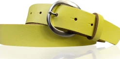 EMMIE: Damen Ledergürtel 3 cm mit halbrunder Gürtelschnalle, echt Ledergürtel