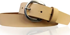 EMMIE: Damen Ledergürtel 3 cm mit halbrunder Gürtelschnalle, echt Ledergürtel