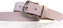 EMMIE: Damen Ledergürtel 3 cm mit halbrunder Gürtelschnalle, echt Ledergürtel