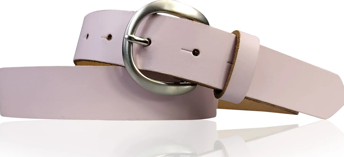 EMMIE: Damen Ledergürtel 3 cm mit halbrunder Gürtelschnalle, echt Ledergürtel