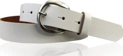 EMMIE: Damen Ledergürtel 3 cm mit halbrunder Gürtelschnalle, echt Ledergürtel