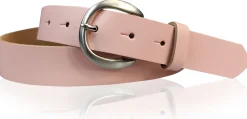 EMMIE: Damen Ledergürtel 3 cm mit halbrunder Gürtelschnalle, echt Ledergürtel