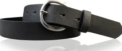 EMMIE: Damen Ledergürtel 3 cm mit halbrunder Gürtelschnalle, echt Ledergürtel