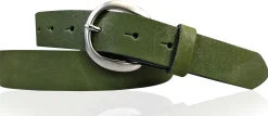 EMMIE: Damen Ledergürtel 3 cm mit halbrunder Gürtelschnalle, echt Ledergürtel