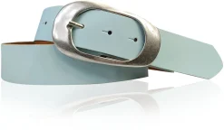 EOLISE 2: Damen Ledergürtel Echtleder 4 cm, große Dornschnalle Retro 70er Hüftgürtel