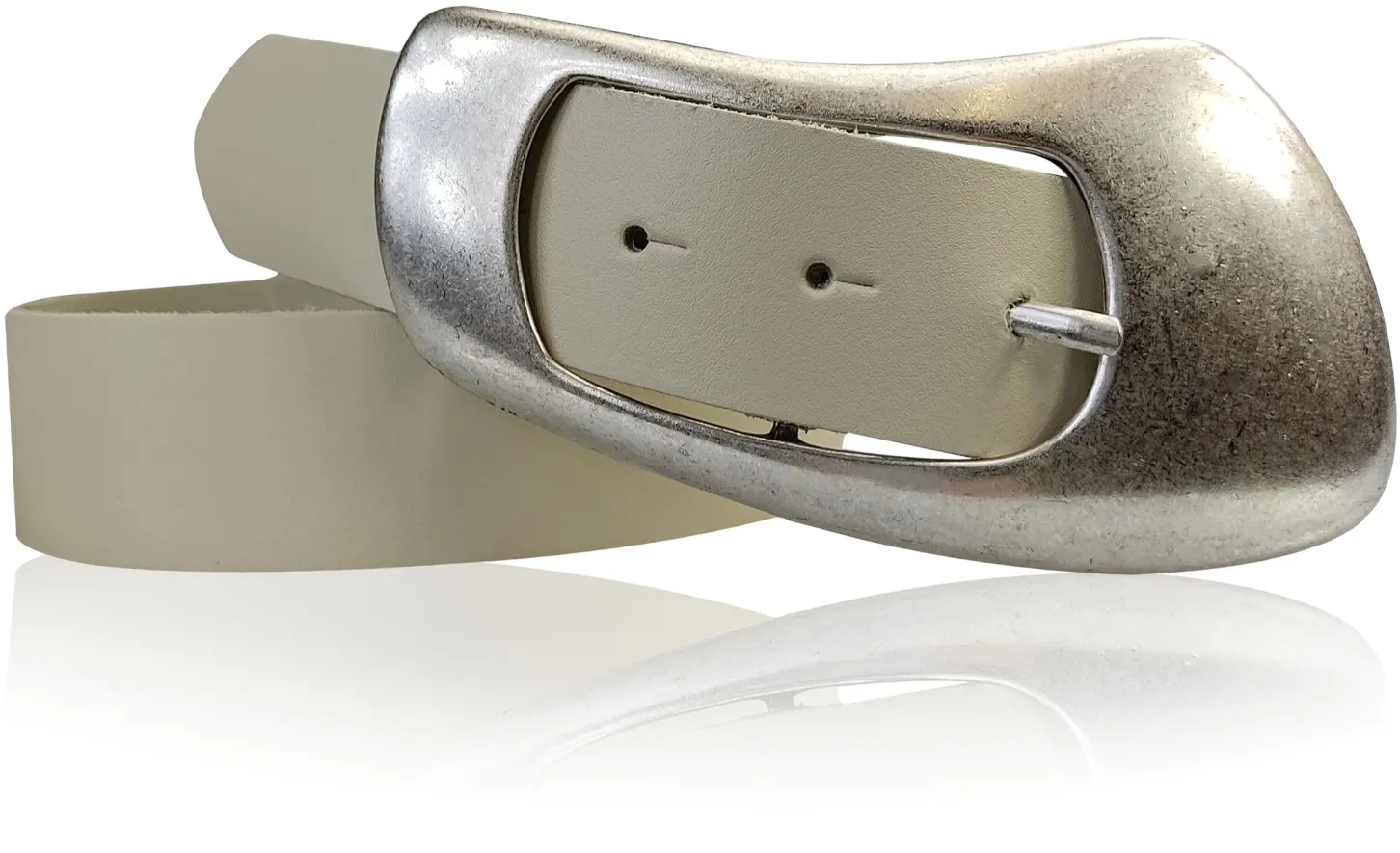 EOLISE: Damen Ledergürtel Echtleder 4 cm, große Dornschnalle 70er Jahre Style Hüftgürtel