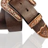 FERRARA: Schmuckgürtel 4 cm mit Strass Gürtelschnalle Kupfern, italian style