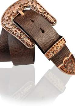 FERRARA: Schmuckgürtel 4 cm mit Strass Gürtelschnalle Kupfern, italian style