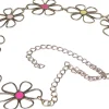 FLORI: Kettengürtel mit großen bunten Blumen, verstellbar, 120 cm
